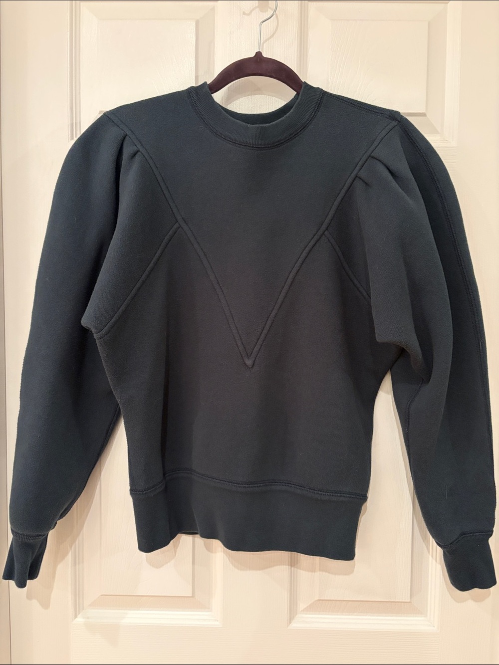 Women's Structured Crewneck Sweatshirt in Dark Charcoal